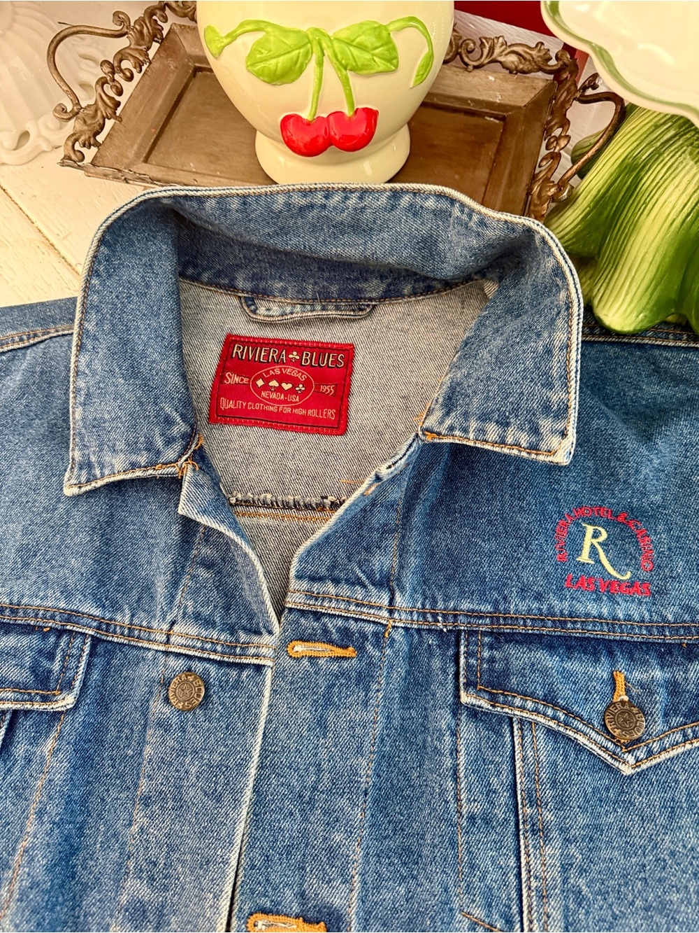 Riviera Hotel & Casino Embroidered Denim Jacket - Blue - Picture 8 of 9